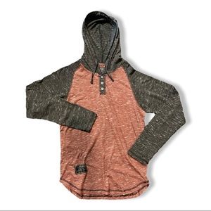 Long sleeve contrast color block raglan pullover